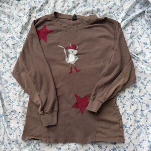 Upcycled Long Sleeve Shirt with Taylor Swift Patchwork